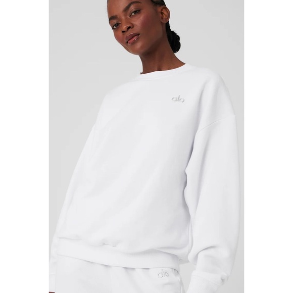 Alo Yoga Accolade Crew Neck Pullover White S - Picture 13 of 15